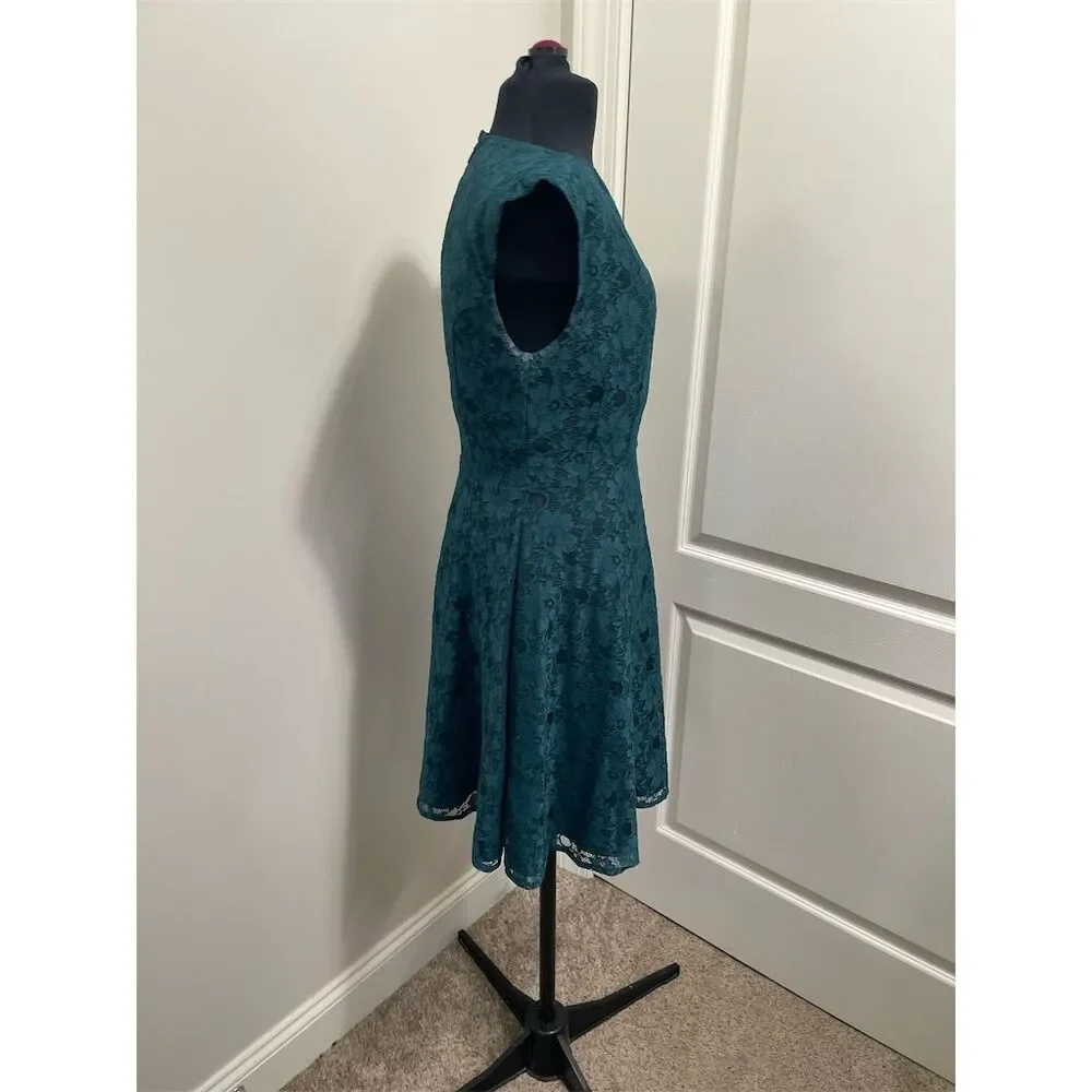 Speechless Women's Green Fit & Flare Lace Knee Length Dress Size 4 SKU12